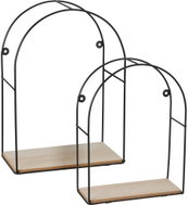 HOME STYLING COLLECTION Police, nástěnná, kov, černá, 22 × 10 × 30 cm - Shelf