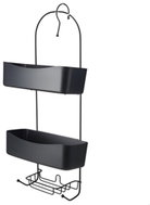BATHROOM SOLUTIONS Polička do koupelny Arc, do sprchy, závěsná, 3 patra, kov, černá, 24 × 12 × 59 cm - Bathroom Shelf