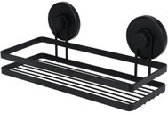 BATHROOM SOLUTIONS Polička do koupelny, do sprchy, s přísavkami, kov, černá, 25 × 10 × 8,7 cm - Bathroom Shelf