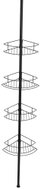 WENKO Dolcedo bathroom shelf, corner, shower, telescopic, 4 shelves, stainless steel, black - Bathroom Shelf