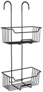WENKO Milo bathroom shelf, over-bath, hanging, 2 tiers, stainless steel, black, 25×14×55cm - Bathroom Shelf