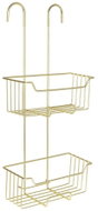WENKO Milo hanging bath caddy, 2 shelves, stainless steel, gold, 25×14×55cm - Bathroom Shelf
