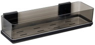WENKO Quadro bathroom shelf, for showers, with suction cups, stainless steel, black, 38.5×14.5×8cm - Bathroom Shelf