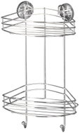 WENKO corner shower shelf with suction cups, 2-tier, chrome-plated steel, silver - Bathroom Shelf