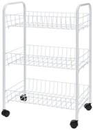 EH EXCELLENT HOUSEWARE 3-tier trolley on wheels, white, 40×26×62cm - Cart