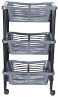 STORAGESOLUTIONS Trolley on wheels, 3 tiers, grey, 40×30×60cm - Cart
