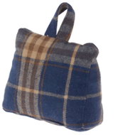 HOME STYLING COLLECTION Dveřní zarážka, kostkovaná, modrá, 17 × 8 × 17 cm - Doorstop