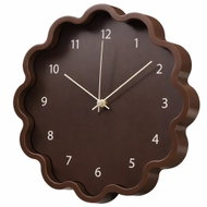 SEGNALE Nástěnné hodiny, analogové, tvar květu, hnědé, průměr 30 cm - Wall Clock