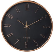 SEGNALE Nástěnné hodiny, dřevěný rám, analogové, černé, na 1 baterii AA, průměr 30,5 cm - Wall Clock