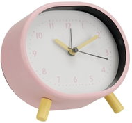 SEGNALE Budík Vakna, analogový, kovový, růžový, na 1 baterii AA, 12,5 × 5 × 11,5 cm - Alarm Clock