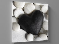 LIOX Painting heart black and white, 40 × 40 cm - Painting