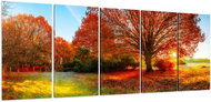 LIOX Painting of a tree in the sunlight, 100 × 40 cm, five-piece - Painting