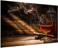 LIOX Picture of whiskey and cigar, 120 × 80 cm - Painting