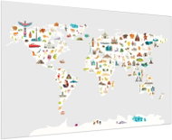 LIOX World map with icons, 60 × 40 cm - Painting