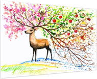LIOX Painting of a deer in seasons, 90 × 60 cm - Painting