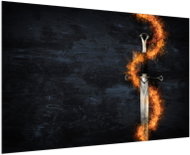 LIOX Painting fantasy sword on fire, 60 × 40 cm - Painting