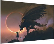 LIOX Painting of a wizard and a dragon, 90 × 60 cm - Painting