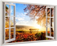 LIOX Painting magical autumn scene in a window, 100 × 65 cm - Painting