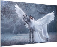 LIOX Painting of a winged unicorn and a woman, 100 × 65 cm - Painting