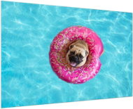 LIOX Picture of a pug dog in a pool, 150 × 100 cm - Painting