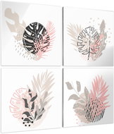 LIOX Modern painting leaf, 80 × 80 cm, four-part - Painting