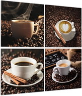 LIOX Coffee time painting, 90 × 90 cm, four-piece - Painting