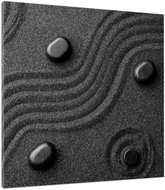 LIOX Painting stones in black sand zen, 60 × 60 cm - Painting
