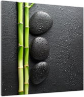 LIOX Zen painting stones and bamboo, 100 × 100 cm - Painting