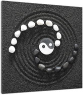 LIOX Black and white yin yang painting, 100 × 100 cm - Painting