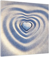 LIOX Painting stone heart in sand, 100 × 100 cm - Painting