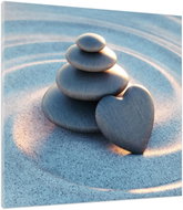 LIOX Painting stone tower in sand, 100 × 100 cm - Painting