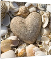 LIOX Painting stone hearts and shells, 80 × 80 cm - Painting