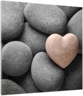LIOX Picture of a heart between stones, 150 × 150 cm - Painting