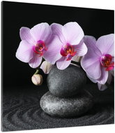 LIOX Painting stones and orchid, 80 × 80 cm - Painting