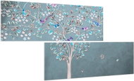 LIOX Abstract painting of a flowering tree, 180 × 90 cm, two-part - Painting