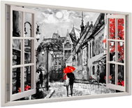 LIOX Painting window oil painting red umbrella, 60 × 40 cm - Painting
