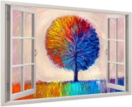 LIOX Painting window colourful tree, 90 × 60 cm - Painting