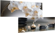 LIOX Orchid and stones in water, 160 × 80 cm, two-piece - Painting