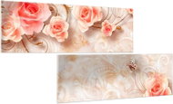 LIOX Abstract painting of rose flowers, 160 × 80 cm, two-part - Painting