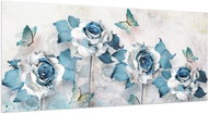 LIOX Blue and white roses, 120 × 55 cm - Painting
