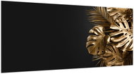 LIOX Painting golden tropical leaves, 150 × 65 cm - Painting