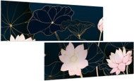 LIOX Abstract painting Lotus flowers, 160 × 80 cm, two-part - Painting