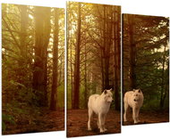 LIOX Painting wolves in the forest, 120 × 80 cm, three-part - Painting
