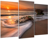 LIOX Painting beach at sunset, 60 × 40 cm, three-piece - Painting
