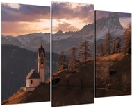 LIOX Painting church in the mountains, 90 × 60 cm, three-piece - Painting