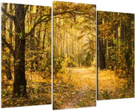 LIOX Painting yellow autumn forest, 90 × 60 cm, three-part - Painting