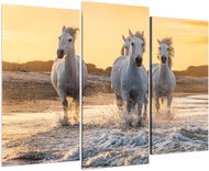 LIOX Painting running horses, 60 × 40 cm, three-piece - Painting