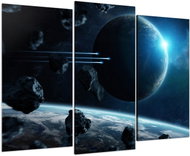 LIOX Earth and Asteroids , 120 × 80 cm, three-piece - Painting