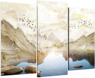 LIOX Digital painting by the lake, 90 × 60 cm, three-part - Painting