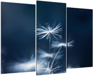 LIOX Macro image of fluff in blue background, 90 × 60 cm, three-piece - Painting
